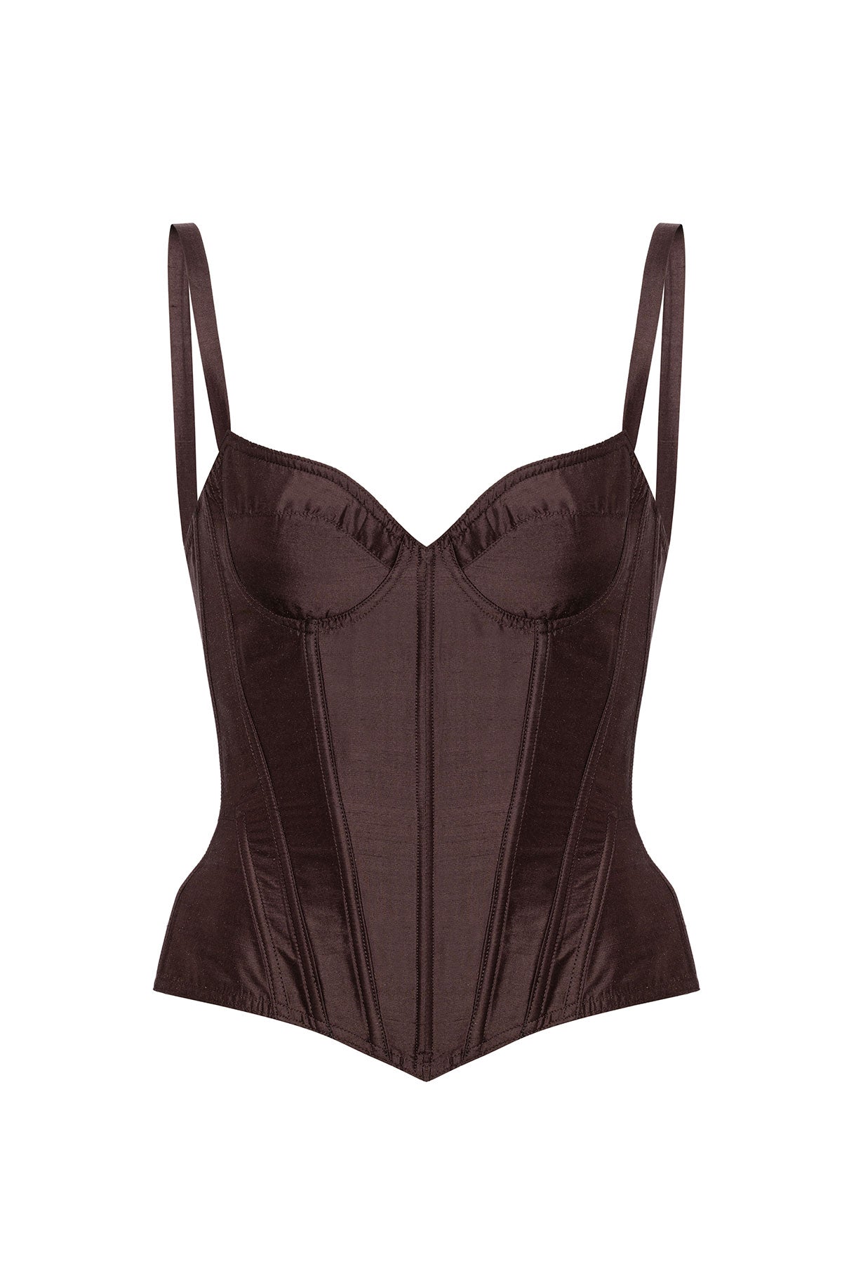 TAFFETA MARION CORSET BROWN