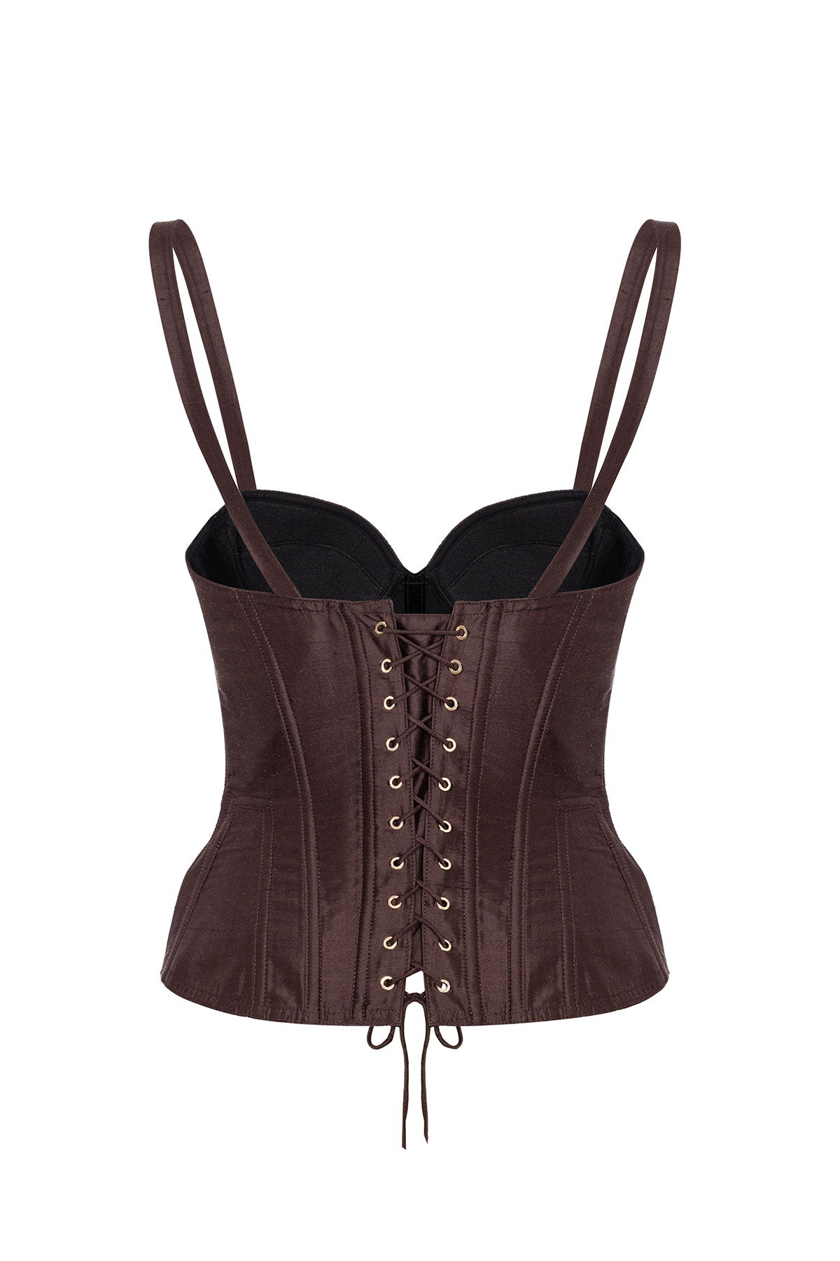 TAFFETA MARION CORSET BROWN