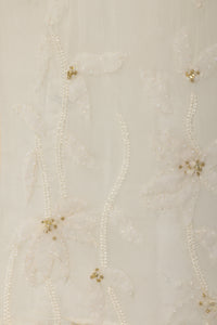 Maxi silk hand-embroidered gown for special summer occasions