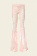 Crystal-pressed custom-lace top in pink for special occasions