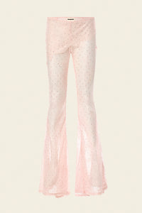 Crystal-pressed custom-lace top in pink for special occasions