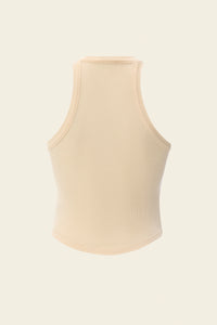 Hand-embroidered silk-blend tank top