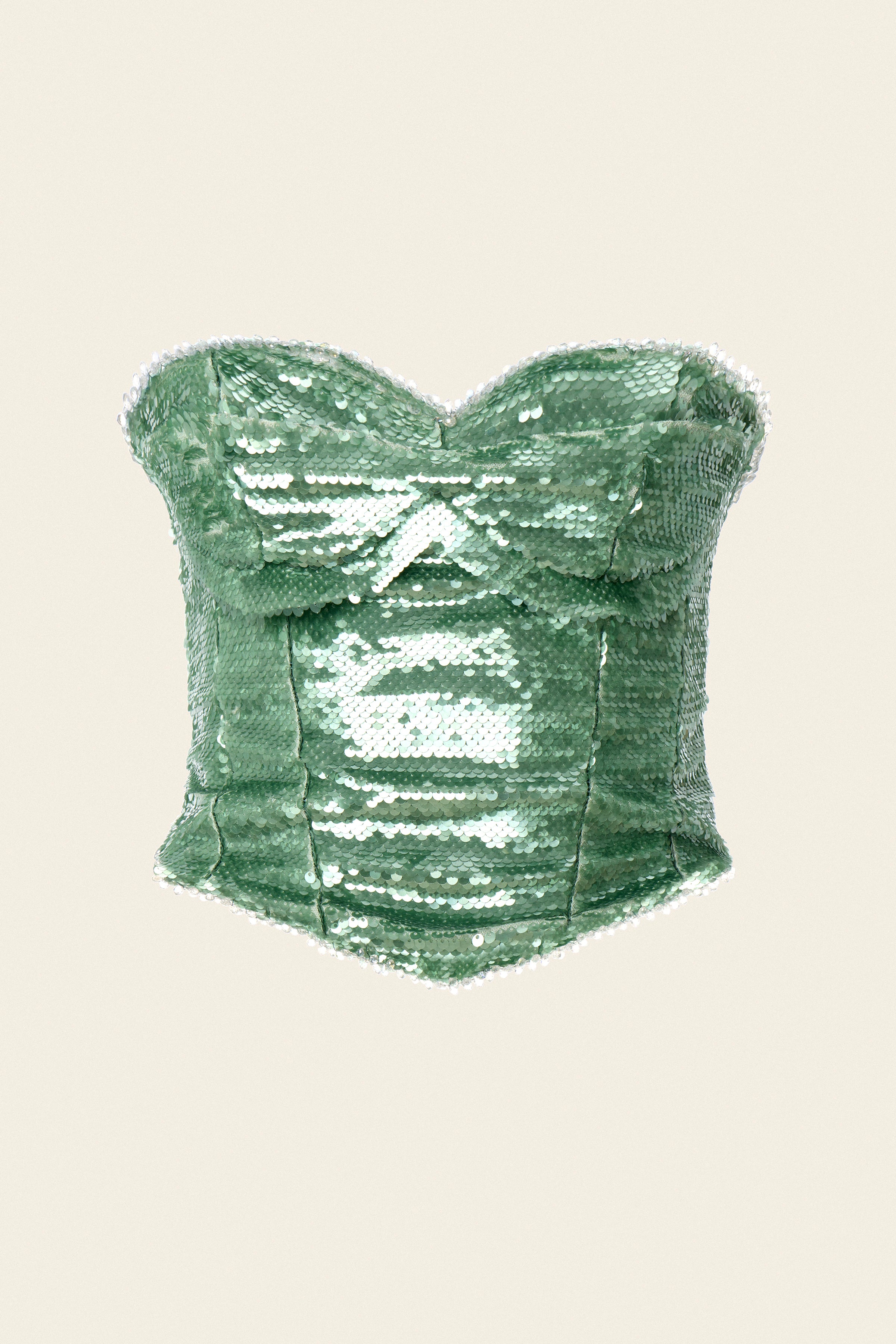 NAUSICA CORSET IN EMERALD GREEN