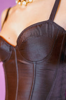 TAFFETA MARION CORSET BROWN