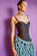 TAFFETA MARION CORSET BROWN