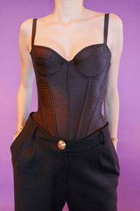 TAFFETA MARION CORSET BROWN