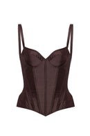 TAFFETA MARION CORSET BROWN