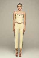 Spring/summer butter yellow capris set
