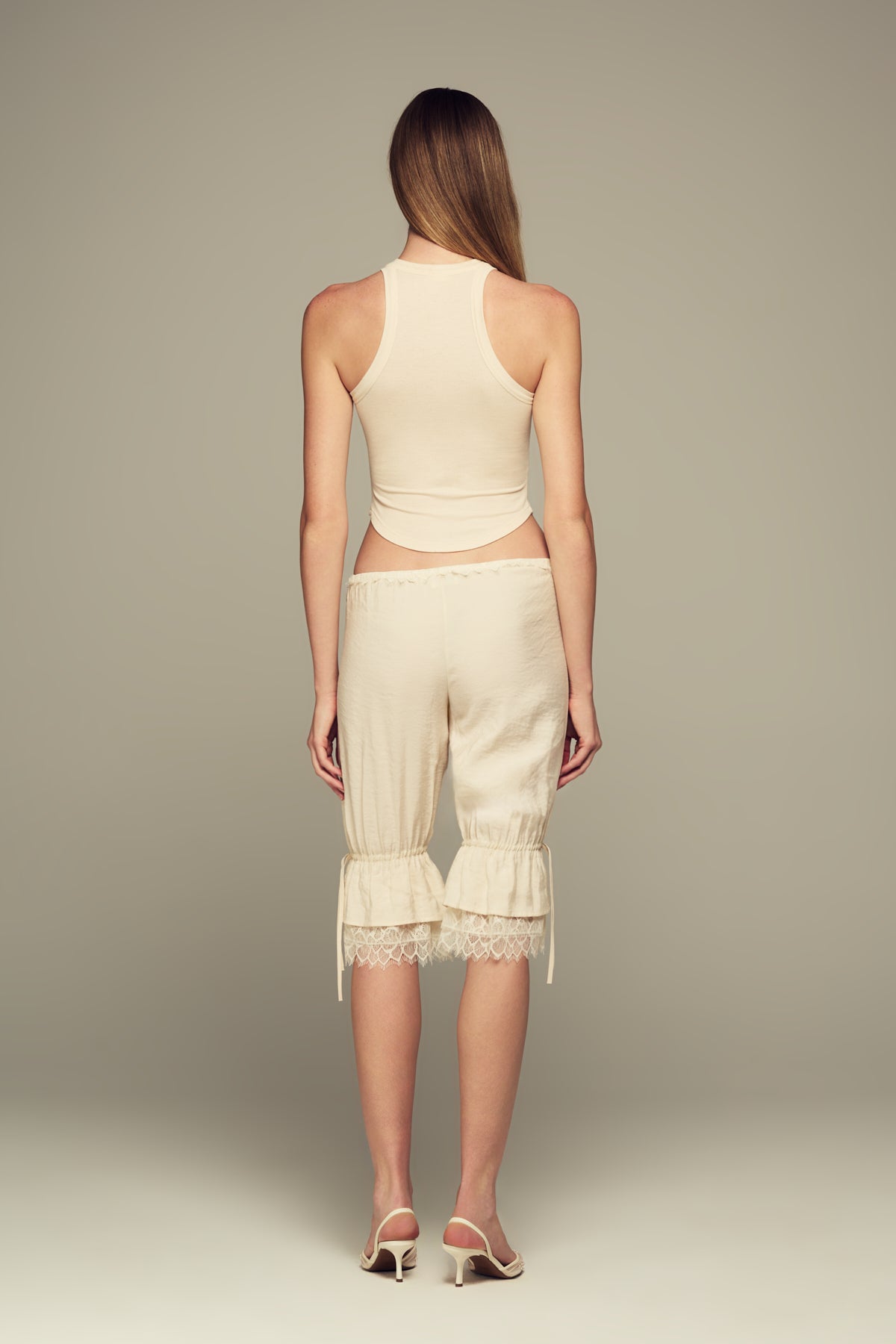 Hand-embroidered silk-blend tank top