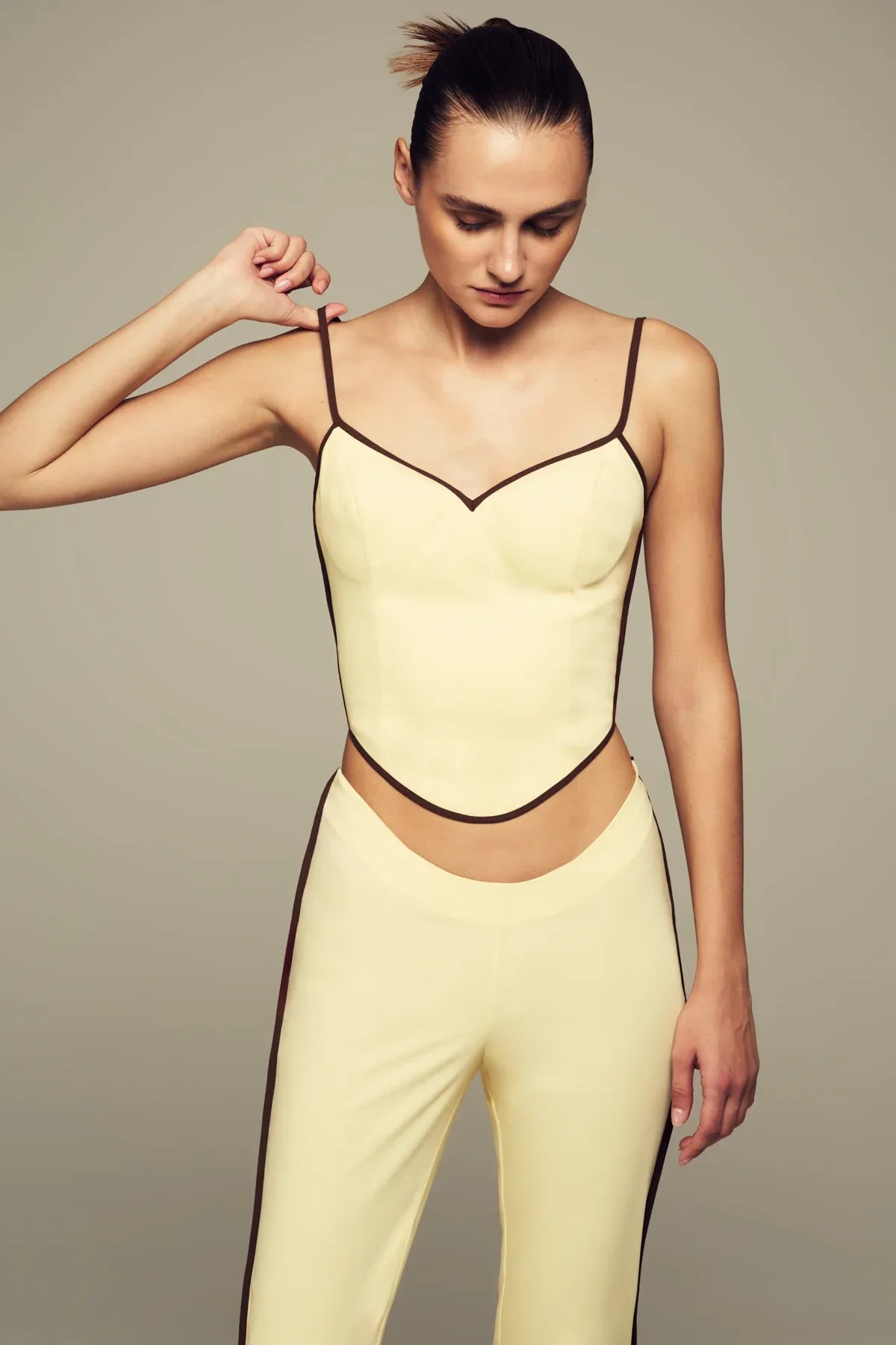Spring/summer butter yellow capris set