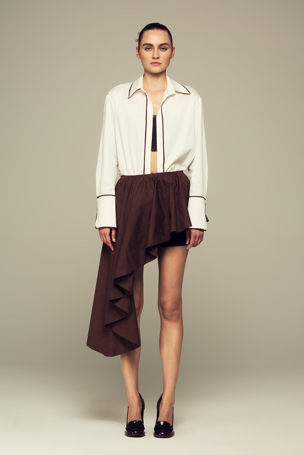 MODULAR SKIRT IN BROWN