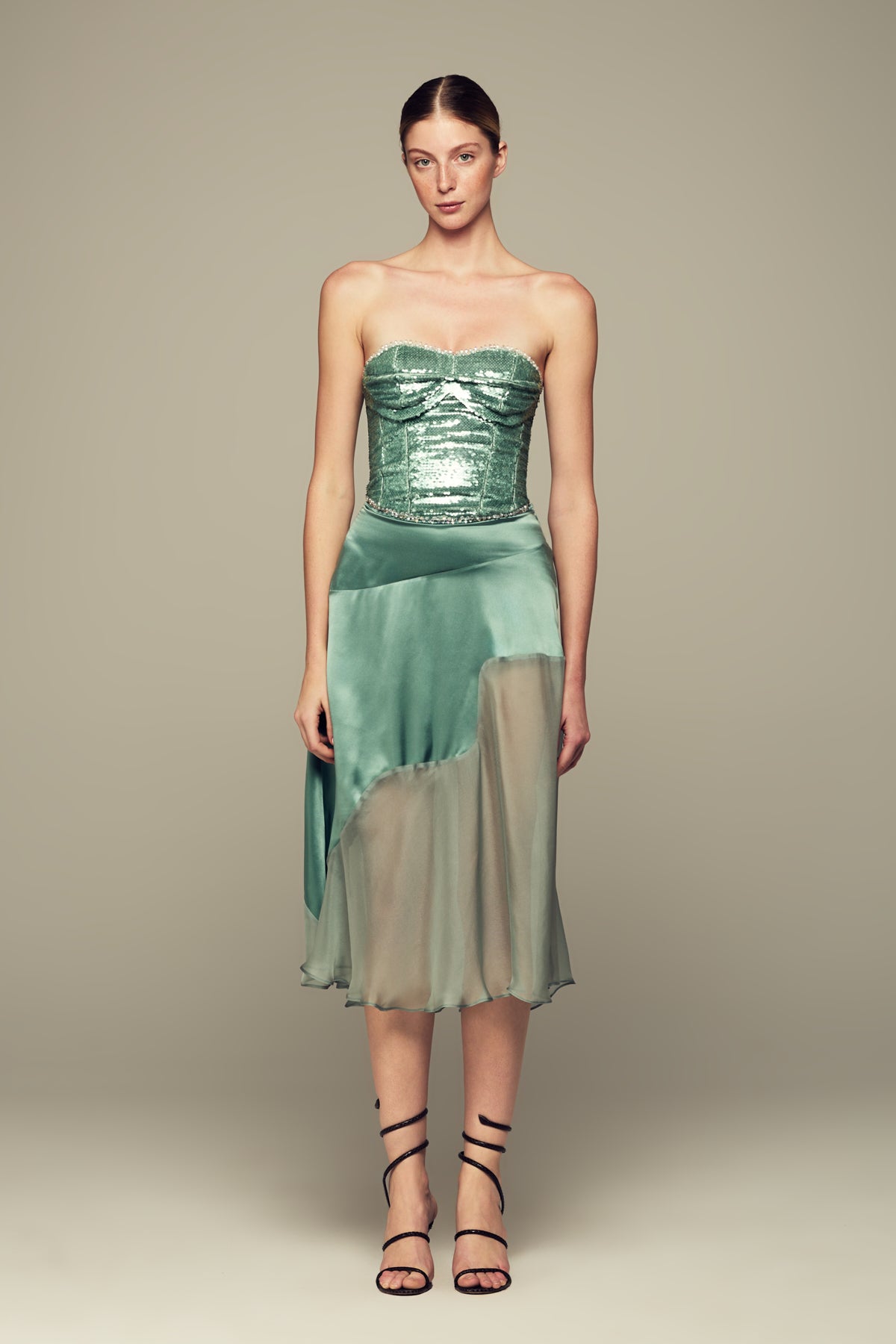 NAUSICA CORSET IN EMERALD GREEN