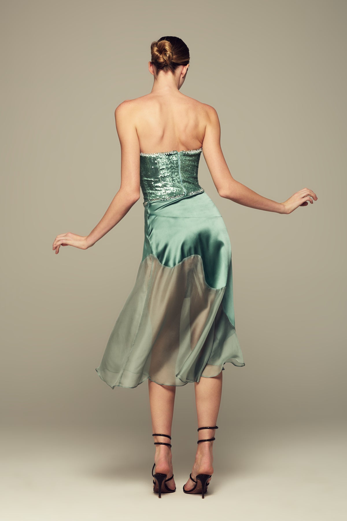NAUSICA CORSET IN EMERALD GREEN