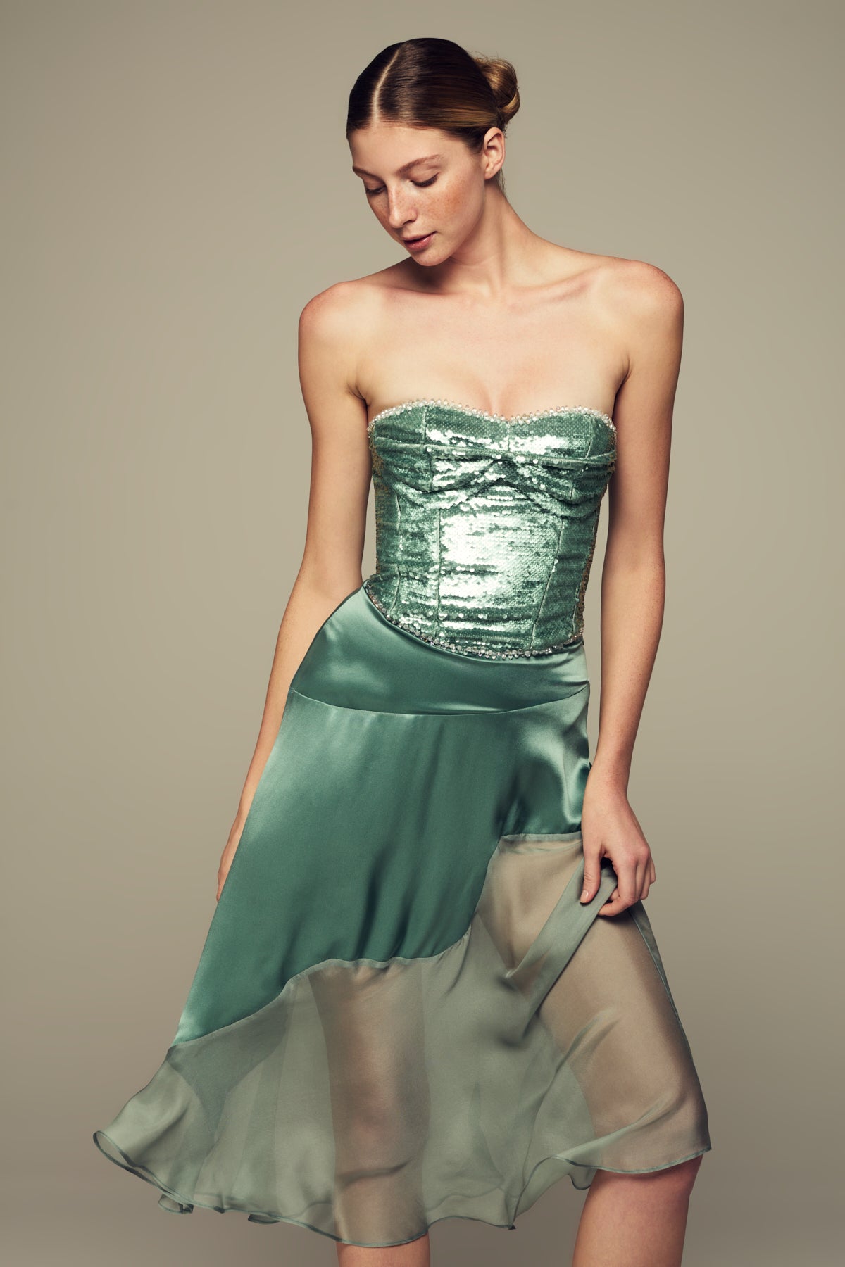 NAUSICA SKIRT IN EMERALD GREEN