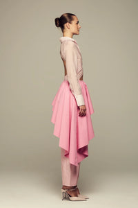 Modular pink cotton shirt for spring/summer special occasions