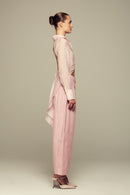 Modular pink cotton shirt for spring/summer special occasions