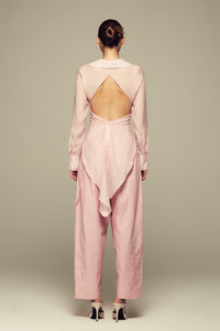 Modular pink cotton shirt for spring/summer special occasions