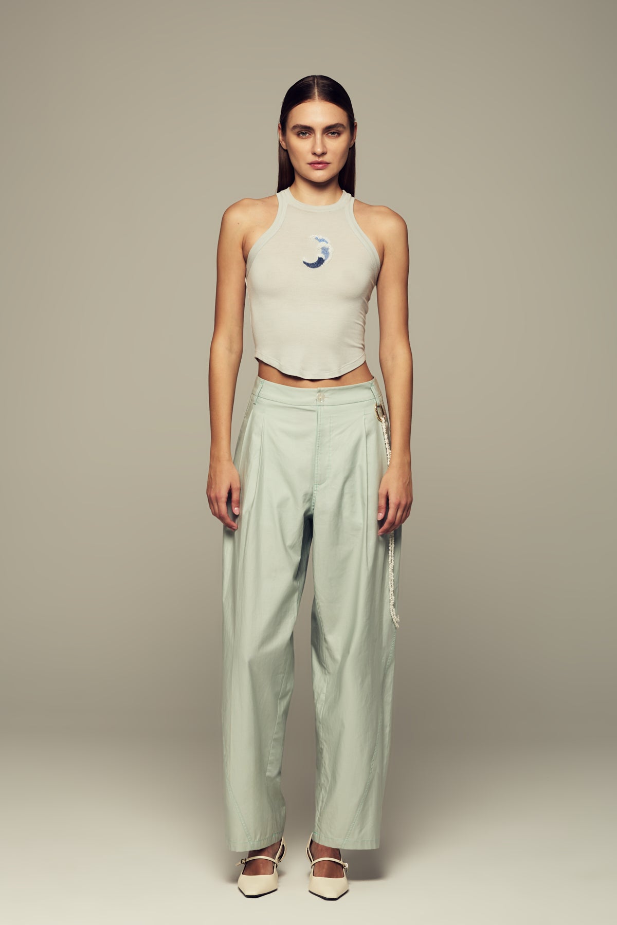 Hand-embroidered tank top