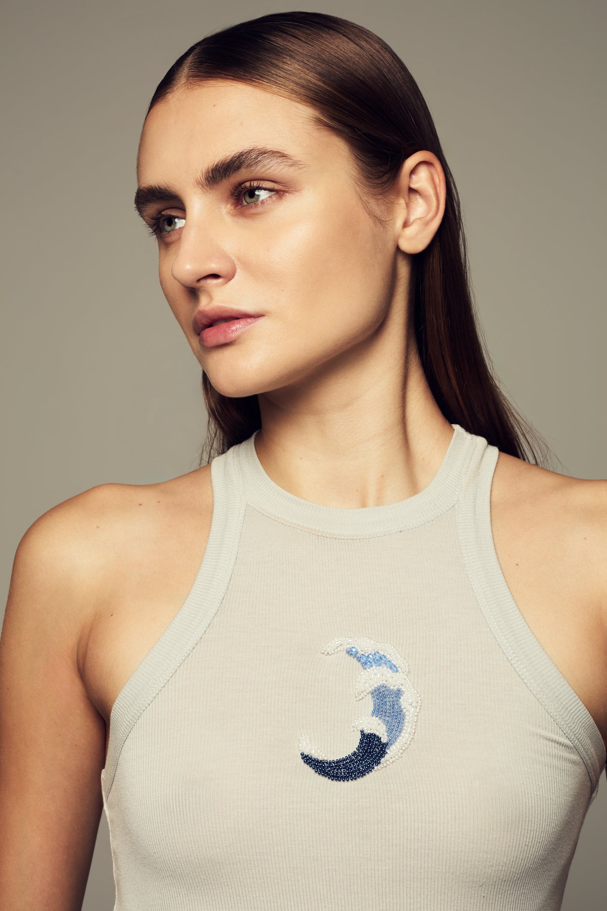 Hand-embroidered tank top