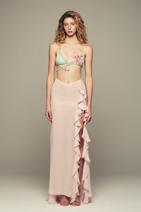 custom handmade-embroidery silk bra top for special summer occasions