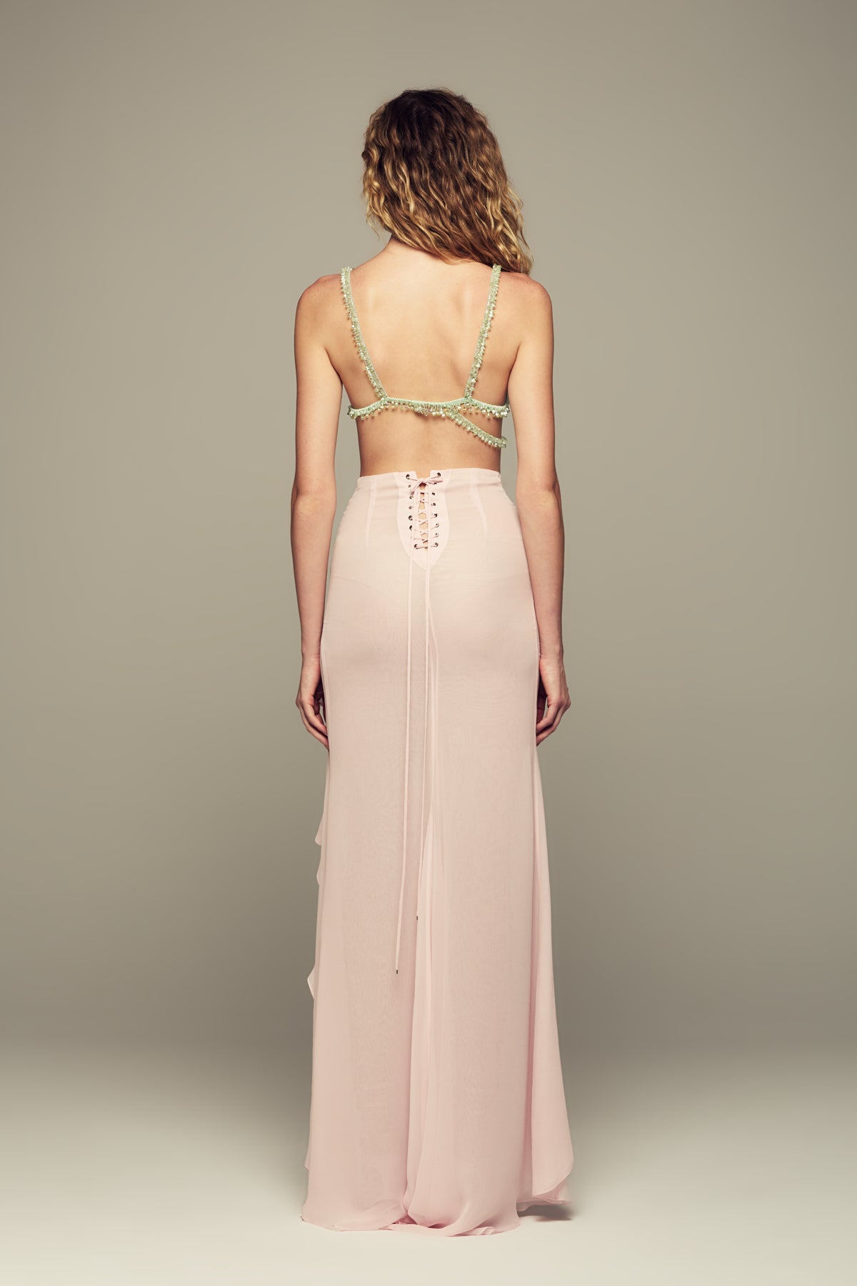 custom handmade-embroidery silk bra top for special summer occasions