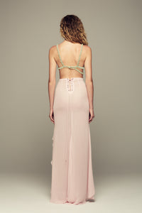 custom handmade-embroidery silk bra top for special summer occasions