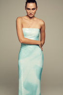 Digital print sequins blue maxi gown for summer/special occasions. 