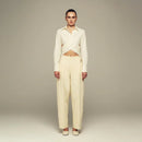 Modular ivory cotton shirt for spring/summer special occasions