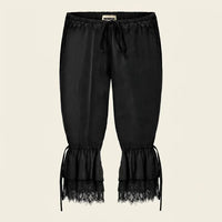 Mid-rise modal capri pants in black