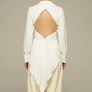 Modular ivory cotton shirt for spring/summer special occasions