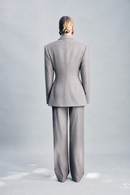 Taupe wool-blend trousers featuring cupro pocket lining detail and a refined tailored silhouette. Finished with classic button and zip fastening, these sophisticated trousers are designed for everyday dressing, coordinated tailoring, workwear and elevated winter outfits.